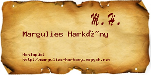 Margulies Harkány névjegykártya